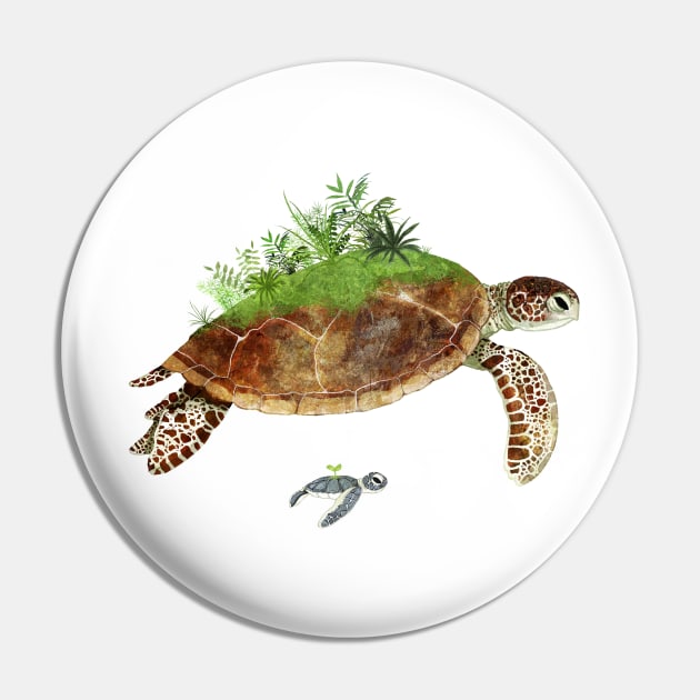 Sea Turtles Pin by KatherineBlowerDesigns