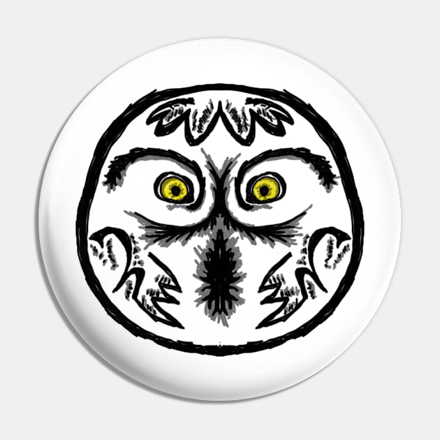 Snowy Owl Head Pin by StevenElliot