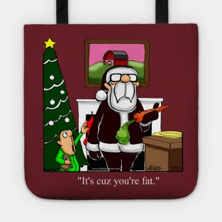 Funny Spectickles Christmas Santa Cartoon Tote