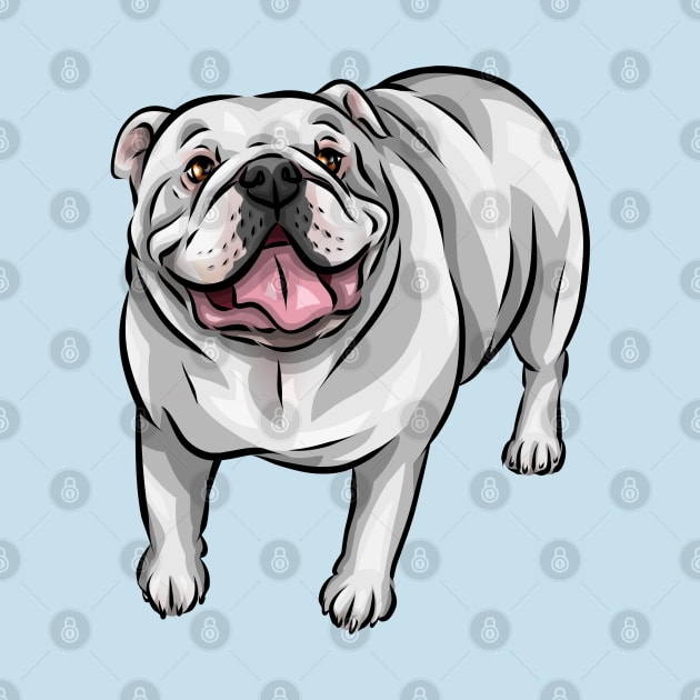 English Bulldog | White by Shirin Illustration