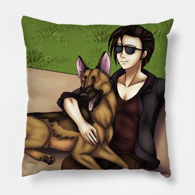 A Day at the Dog Park Pillow by SakuraDragon