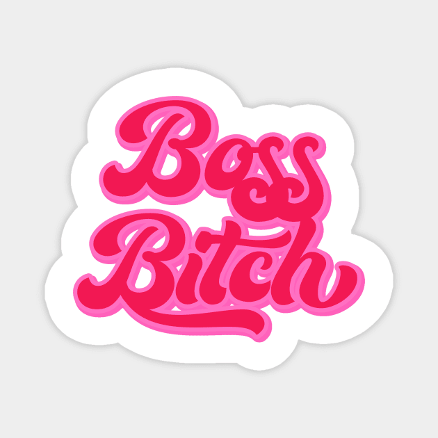 Boss Bitch Pink Aesthetic Magnet by Asilynn