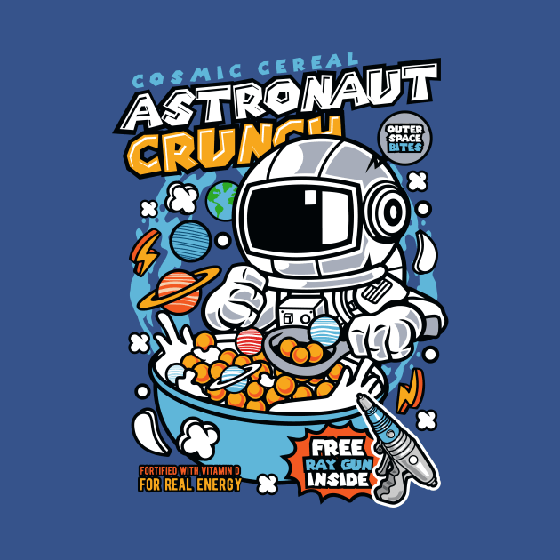 Retro Cartoon Cereal Box // Astronaut Crunch // Funny Vintage Breakfast Cereal by SLAG_Creative