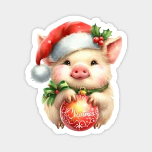 Christmas Pig Magnet