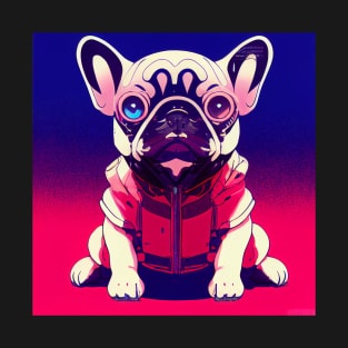 Dog Frenchie as 80's anime Akira T-Shirt