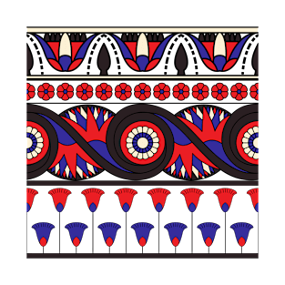 Egypt style pattern in red and blue T-Shirt