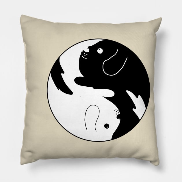Yin and Yang Dogs Pillow by alisadesigns