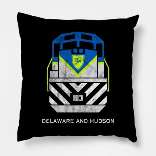 Vintage Delaware and Hudson Railroad Train Engine T-Shirt Pillow