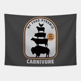 My Food Pyramid - Carnivore - 100% Non Vegan Tapestry