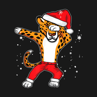 Dabbing Panther Cheetah Christmas     Dab Cat Xmas T-Shirt