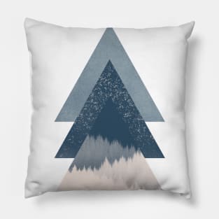 Geometric abstract night landscape art Pillow