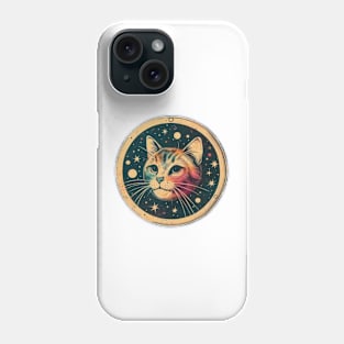 retro universe cat Phone Case