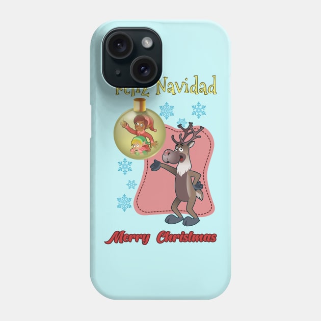 Christmas Rudolph Phone Case by Rubtox