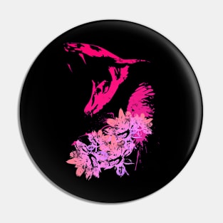 Cobra and Flowers - Pink Pin