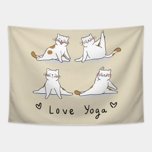 Cute Adorable funny Yoga Cats Kitty Pilates Tapestry