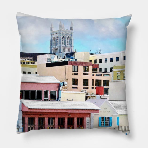 Bermuda - Hamilton Skyline Pillow by SusanSavad