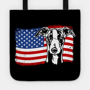 Proud Whippet American Flag patriotic dog Tote