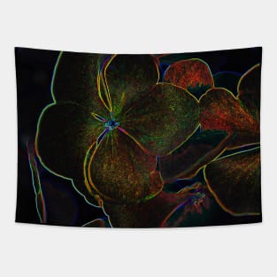 Black Panther Art - Flower Bouquet with Glowing Edges 21 Tapestry