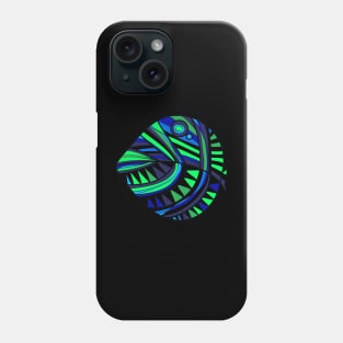 Mazipoodles New Fish Head Leaf Black Indigo Blue Green Phone Case