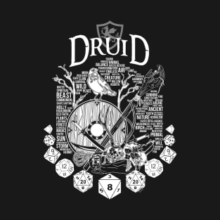 RPG Class Series: Druid - White Version T-Shirt