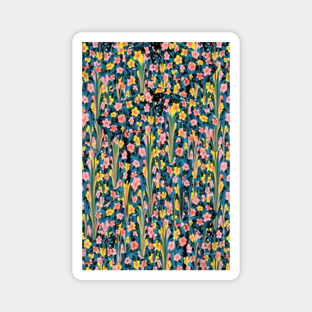 MELTED FLOWERS SHIRT Magnet by Showdeer
