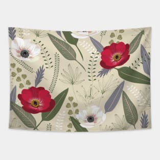 Anemones & Palms Tapestry