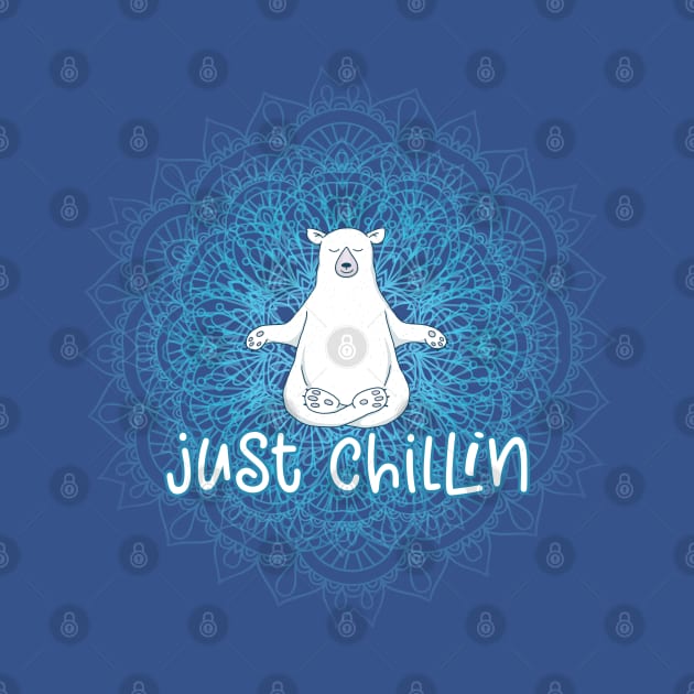 Just Chillin Polar Bear Mandala by Jitterfly