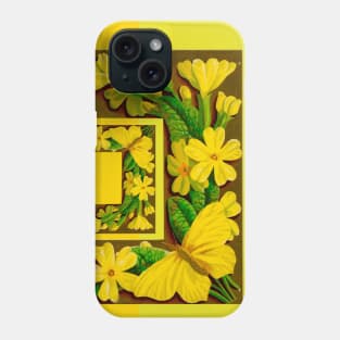 Stylized yellow butterfly Phone Case