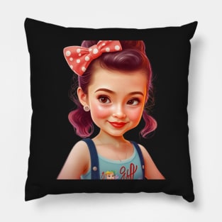 Cute retro girl Pillow