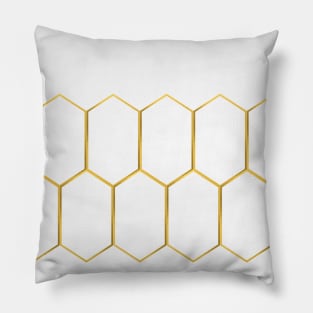 Honey comb hexagon gold (white) Pillow