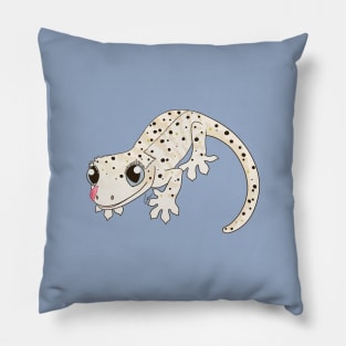 Crested Gecko, White Dalmatian with yellow spots Pillow