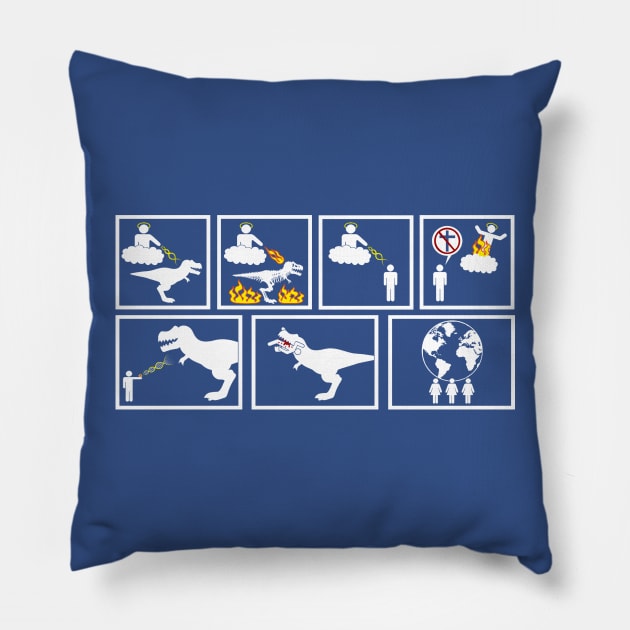 God Creates Dinosaurs... Pillow by JMKohrs