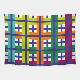 Colorful Checkered pattern Tapestry