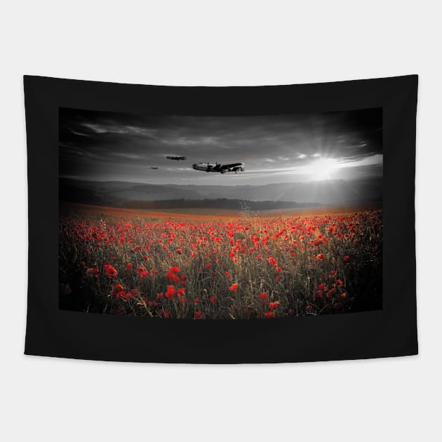 Halifax Bomber Boys Tapestry by aviationart