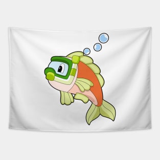 Fish Swimming Snorkel Tapestry