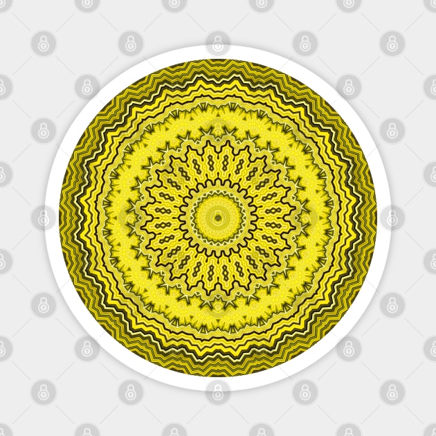 Round Yellow Solar Plexus Chakra Mandala Magnet by KaSaPo