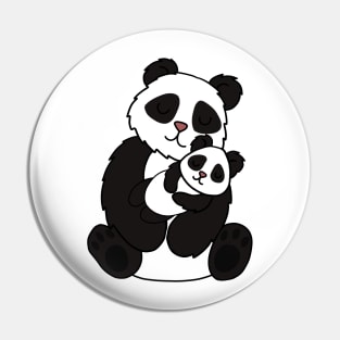 Cute Panda Bear Love Mom and Cub Pin