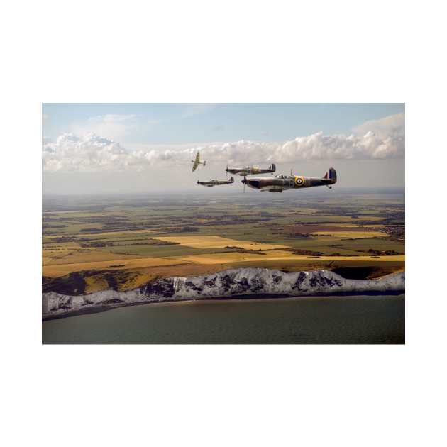 White Cliffs Spitfires by Gary Eason's Flight Artworks