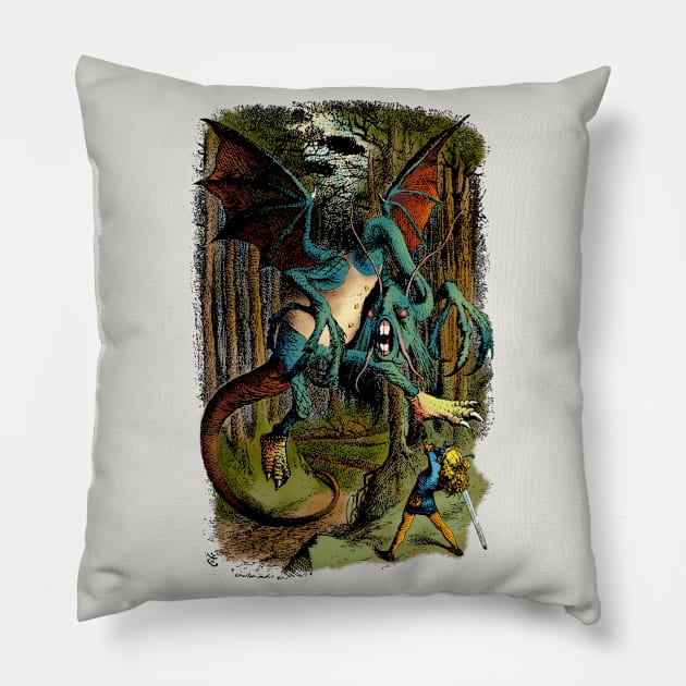 Alice Slays the Jabberwock Pillow by MandyE