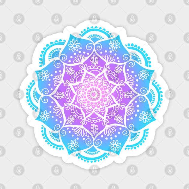 Pastel Vibes Flower Mandala Magnet by julieerindesigns