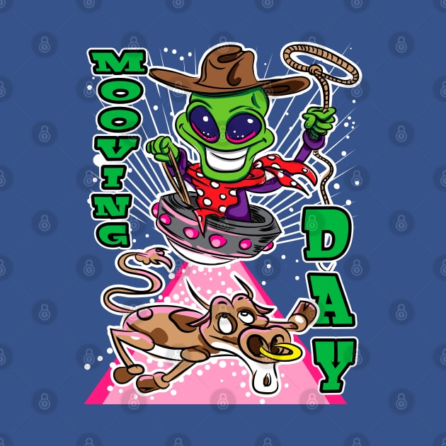 Mooving Day Alien Abduction Cow by eShirtLabs