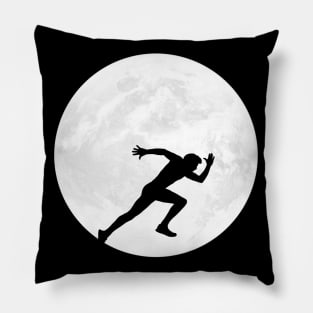 Runner Silhouette in Full Moon Pillow