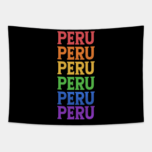 PERU RAINBOW TYPOGRAPHY Tapestry