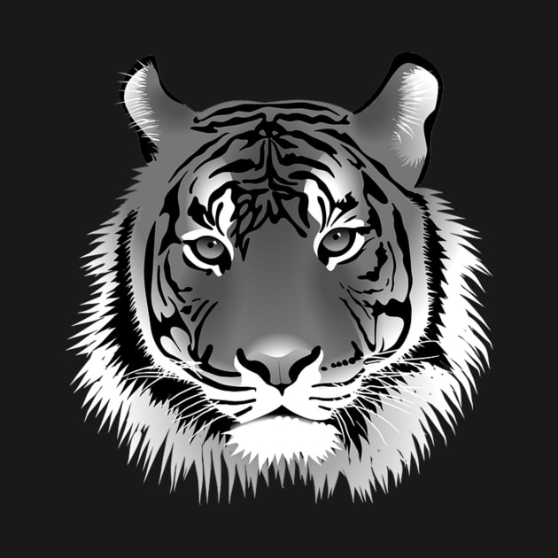 Tiger Head in Gray by hudayadi