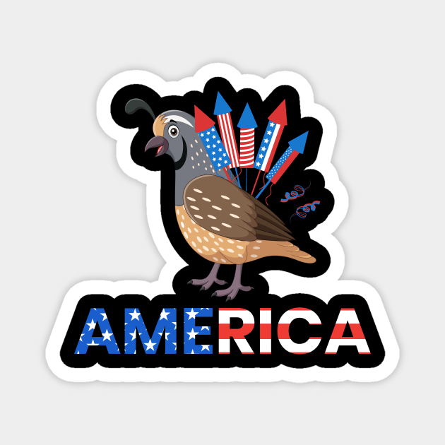 Quail Fireworks Quail America Magnet by Lakeside Quail