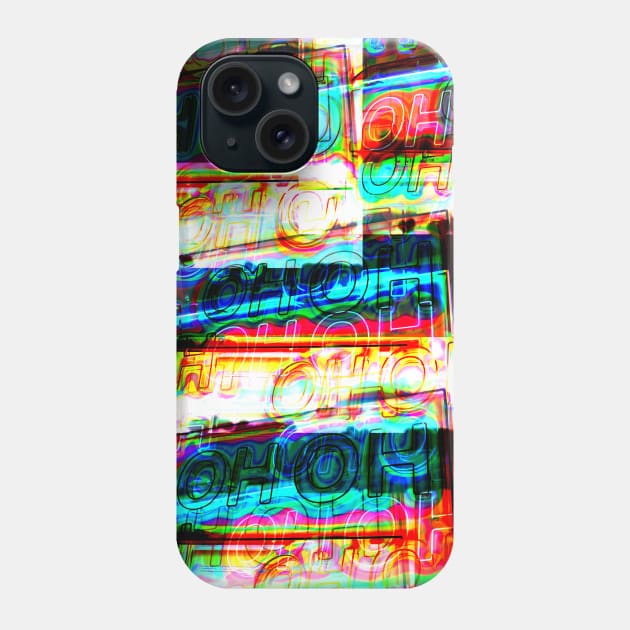 Oh Oh Neon Layer Background Phone Case by badlydrawnbabe