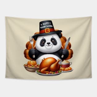 Thanksgiving Panda Tapestry