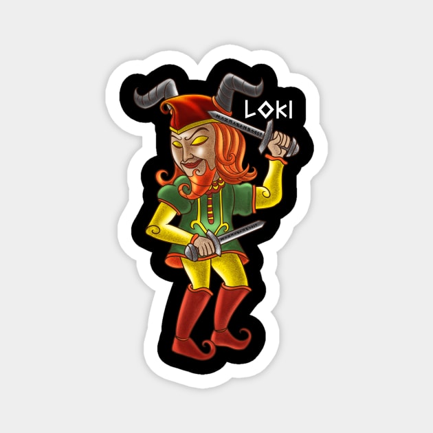 Loki - God of Mischief and Deception - Norse Mythology Design for Vikings and Pagans! Magnet by Holymayo Tee