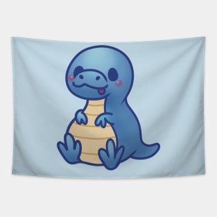 Cute Blue T-Rex Dinosaur Tapestry