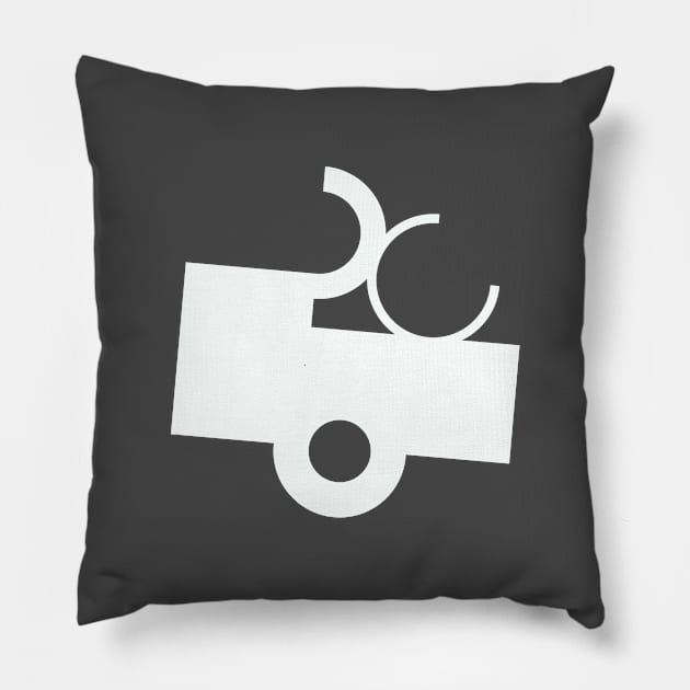 Black and White Contraption Q2N Pillow by Dez53